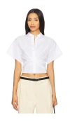 Rag & Bone Gretchen Short Sleeve Poplin Button-up Shirt