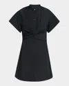Rag & Bone Gretchen Twist-front Poplin Shirtdress