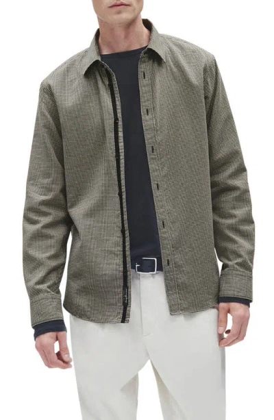 Rag & Bone Gus Gingham Double Gauze Button-up Shirt In Navyging