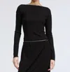 Rag & Bone Gwenyth Long Sleeve Top In Black