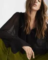 Rag & Bone Hannah Georgette Top In Black In Black