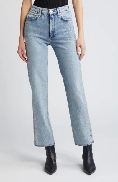 Rag & Bone Harlow Ankle Bootcut Jeans In Lyra With Jewel