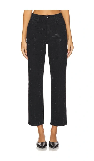 Rag & Bone Black Harlow Straight Jeans In Sirinjewel