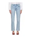 Rag & Bone Harlow Faded Denim Pants In Blue