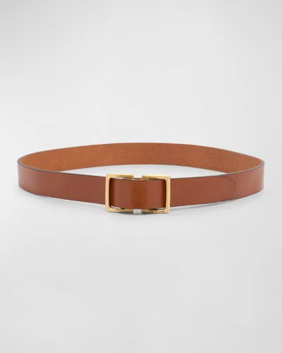 Rag & Bone Harlow Grainy Leather Belt In Black