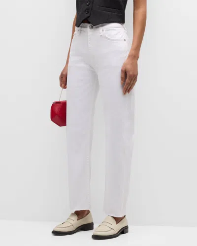Rag & Bone Harlow Mid-rise Straight Jeans In Optic White