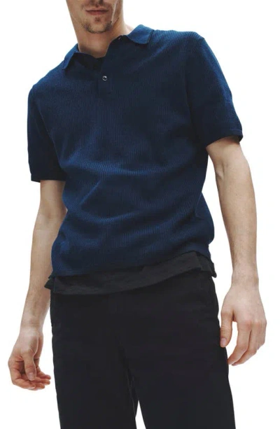 Rag & Bone Harvey Relaxed Polo In Blue