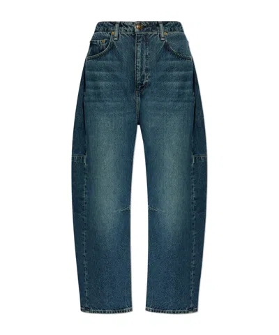 Rag & Bone High-rise Cropped Cotton Jeans In Blue