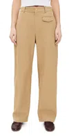 Rag & Bone Beige Renata Cotton Twill Utility Trousers In Beige