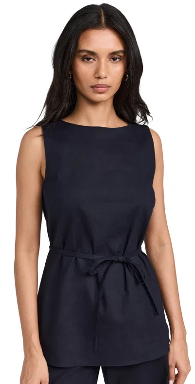 Rag & Bone Navy Holland Blouse In Sal