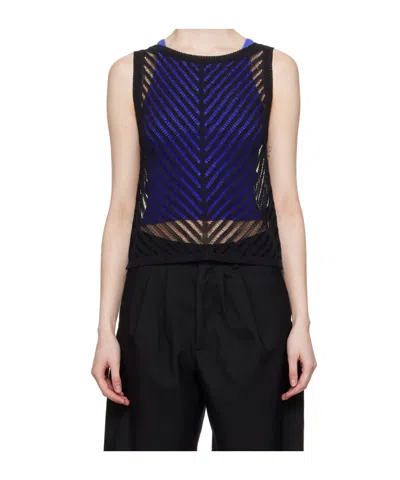 Rag & Bone Hollow Knitted Vest In Black