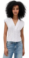 Rag & Bone Ines V-neck Poplin Top In White
