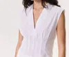 Rag & Bone Ines V-neck Cotton Poplin Top In White