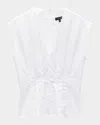 Rag & Bone Ines V-neck Poplin Top In White