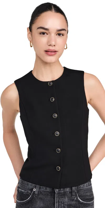 RAG & BONE IRINA BUTTON UP VEST BLACK