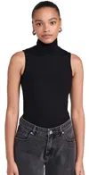 Rag & Bone Irina Ponte Turtleneck Tank Blk In Blk