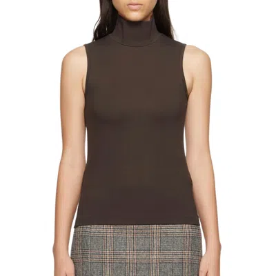 RAG & BONE IRINA PONTE TURTLENECK TANK IN BROWN