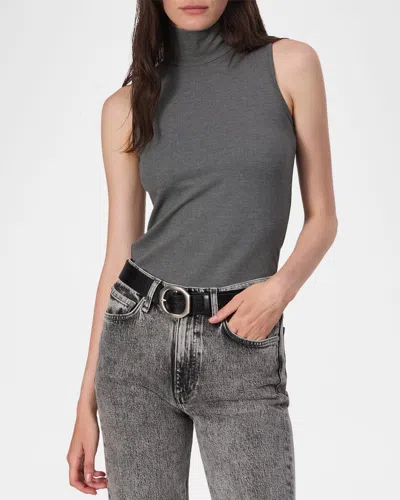 Rag & Bone Irina Ponte Turtleneck Tank Top In Charc