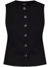 Rag & Bone Irina Button Up Vest Black In Black