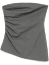 Rag & Bone Irina Shirred Strapless Top In Grey