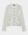 Rag & Bone Jace Stripe Cardigan In Greenmult