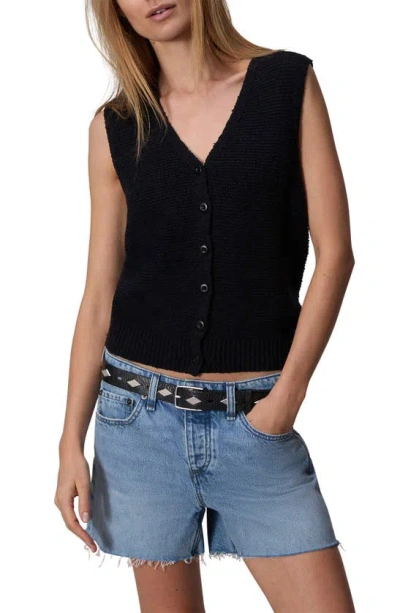 Rag & Bone Jackie Cotton Blend Sweater Vest In Black