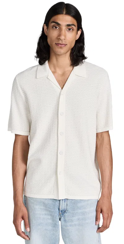 RAG & BONE JACQUARD AVERY SHIRT IN ZUMA TOWELING IVORY