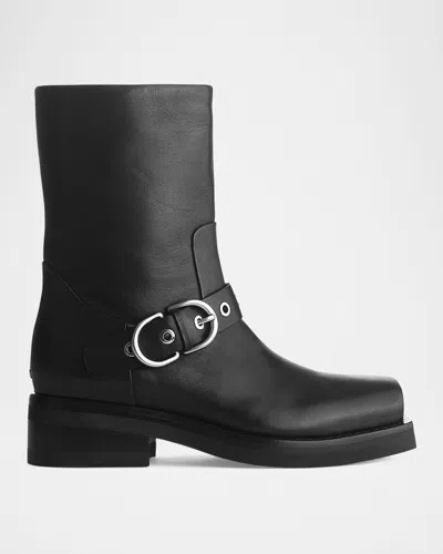 Rag & Bone Jax Leather Buckle Moto Boots In Black