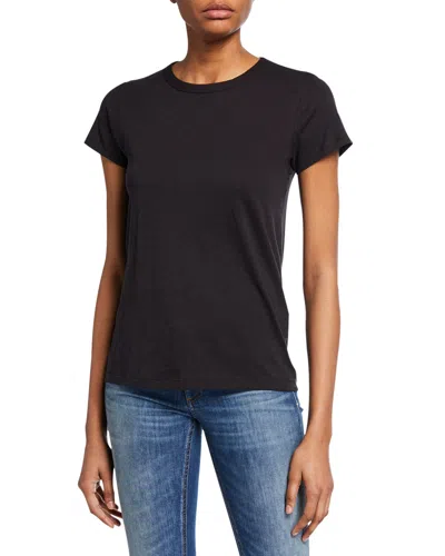 RAG & BONE RAG & BONE JEAN WOMEN'S BLACK THE TEE CREW NECK SOLID SHORT SLEEVE T-SHIRT