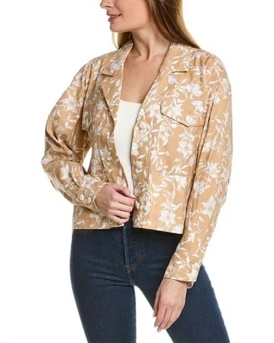 Rag & Bone Jessie Printed Linen Shirt Jacket In Beige Floral In Multi