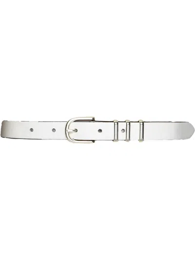 Rag & Bone Jet Womens Leather Buckle Skinny Belt In White