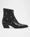 Rag & Bone Joni Grommet Leather Ankle Booties In Black
