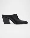 Rag & Bone Joni Leather Western Mules In Blk