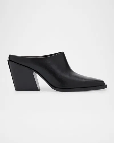 Rag & Bone Joni Leather Western Mules In Black