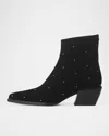 Rag & Bone Joni Studded Suede Ankle Boots In Blksd