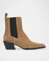 Rag & Bone Joni Suede Chelsea Booties In Cmlblksd