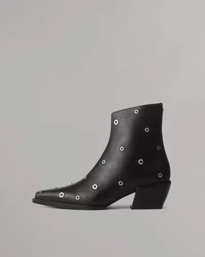 Rag & Bone Joni Zip Bootie In Black Grommets In Multi