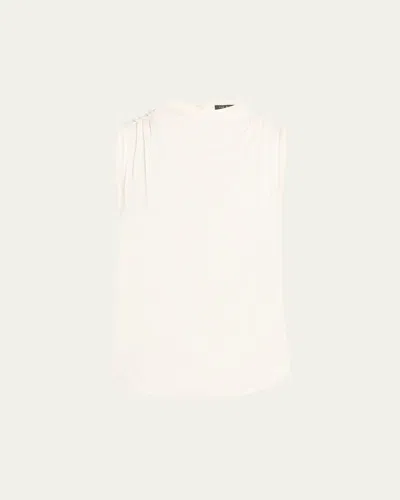 Rag & Bone Julie Gathered High-neck Top In Ivory