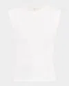 Rag & Bone Juliet Ruched Sleeveless Cotton T-shirt In White