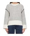 Rag & Bone Katie Stripe Long Sleeve Pullover Ivorymult In White