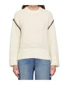 Rag & Bone Vintage Terry Blanket Stitch Cotton-blend Sweatshirt In White