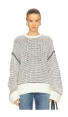 Rag & Bone Katie Stripe Long Sleeve Pullover Ivorymult In 混乳白色