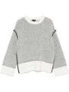 Rag & Bone Katie Stripe Long Sleeve Pullover Ivorymult In White