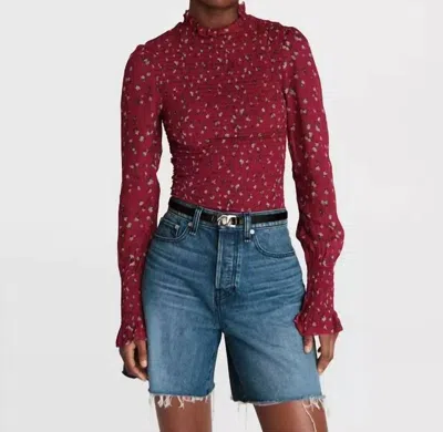 Rag & Bone Kayden Floral Blouse In Pink Floral In Multi