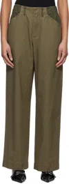 Rag & Bone Khaki Banks Full-length Trousers In Army