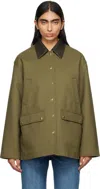 Rag & Bone Khaki Cassidy Cotton Jacket In Army