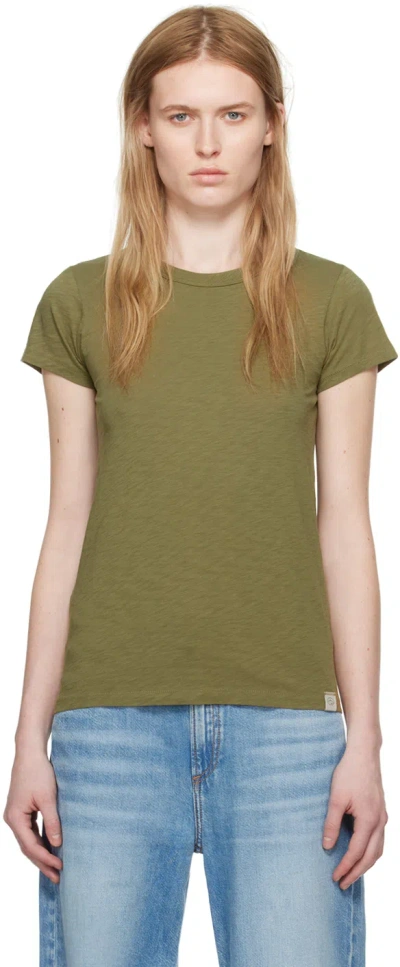 Rag & Bone Khaki 'the Slub' T-shirt In Military O