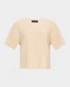 Rag & Bone Khloe Short-sleeve Crochet Top In Neutral