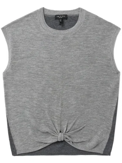 Rag & Bone Knot-detailing Top In Grey