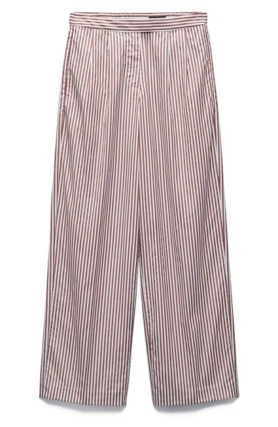 Rag & Bone Brown Lacey Trousers In Thin Brown Stripe